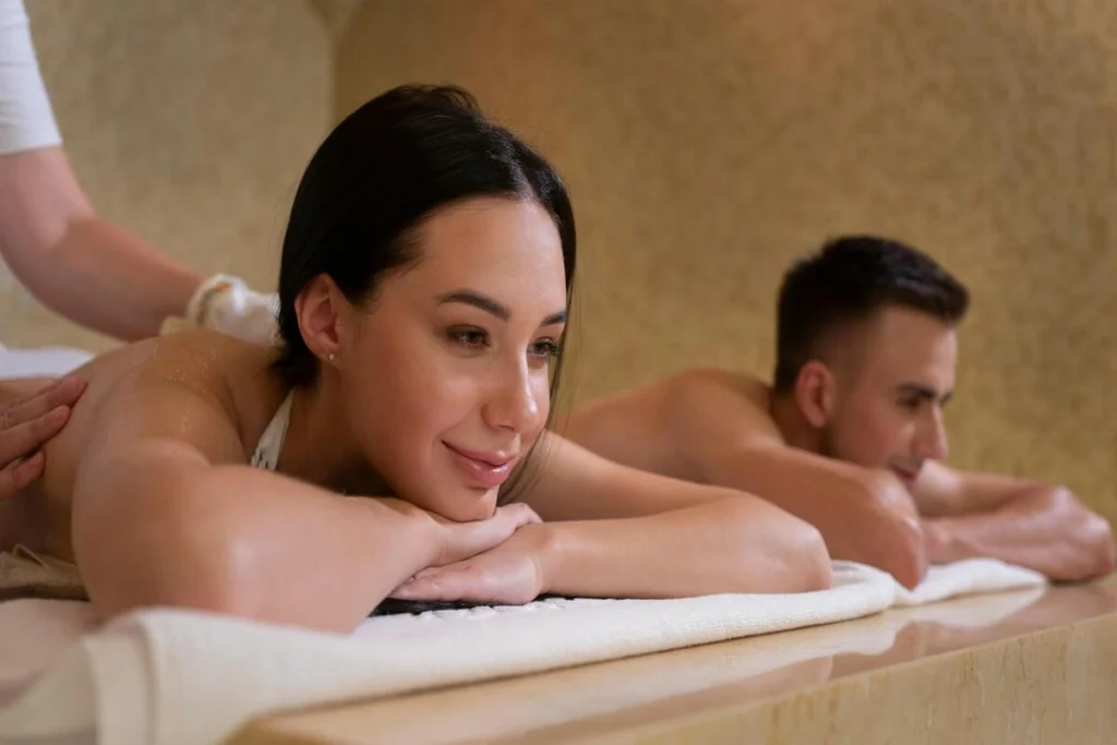 Couple enjoying spa treatment in Bali