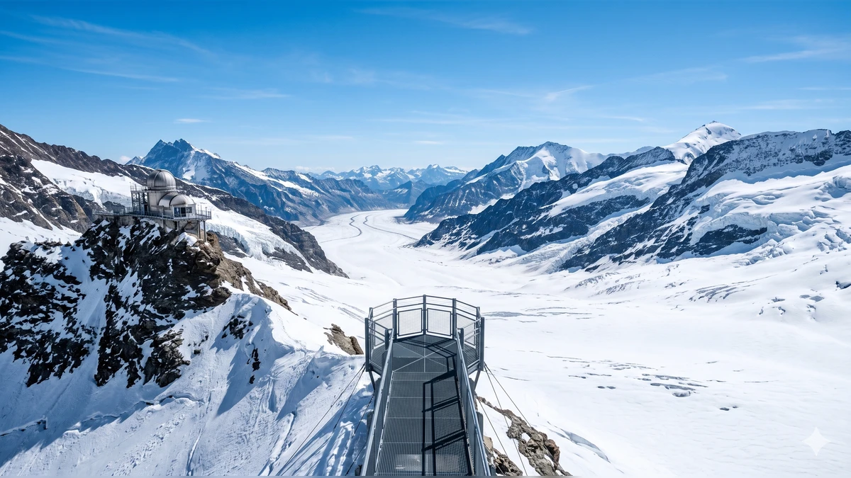 Jungfraujoch Top of Europe with panoramic Swiss Alps on a 7-Day Switzerland itinerary.
