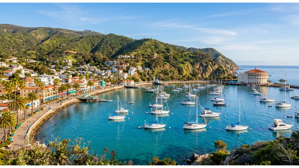 Catalina Island Day Trip from Los Angeles ferry arriving at Avalon Harbor